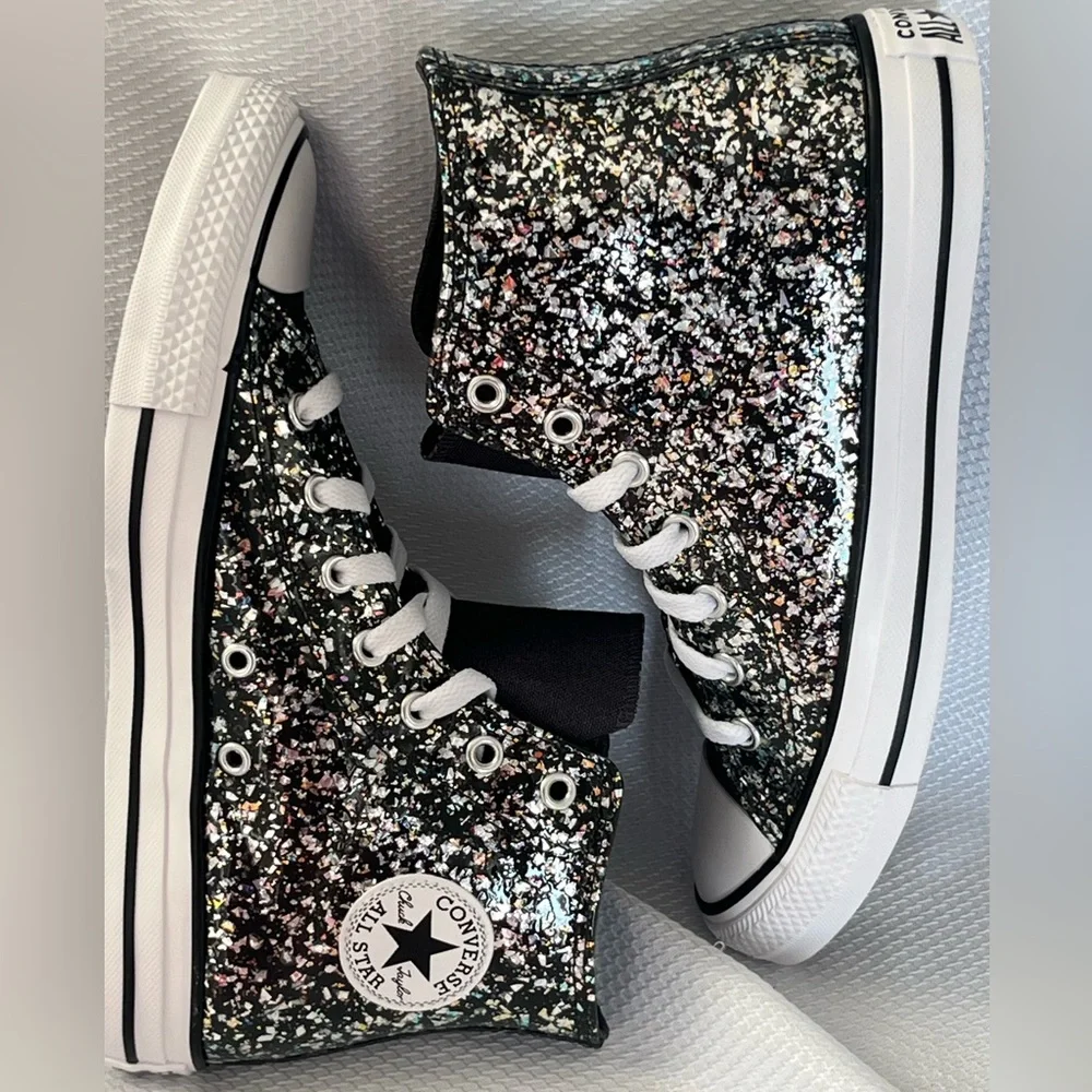 Converse Chuck Taylor All Star Glitter High-Top Sneakers Big Girls Size 5